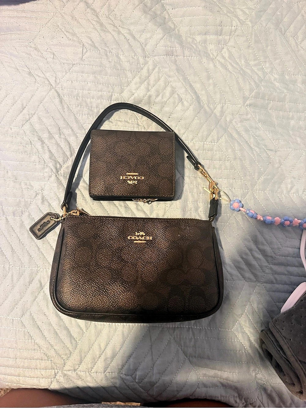 Coach Mini Jamie Camera Bag Brown & Black with Wallet